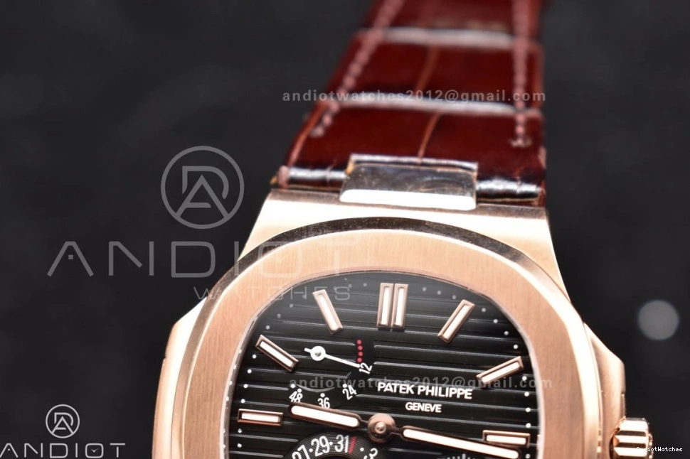 Edition Dial Brown Gray RG Croco 912 GRF on A23J Strap 5712 Nautilus SS Premium Best 0218